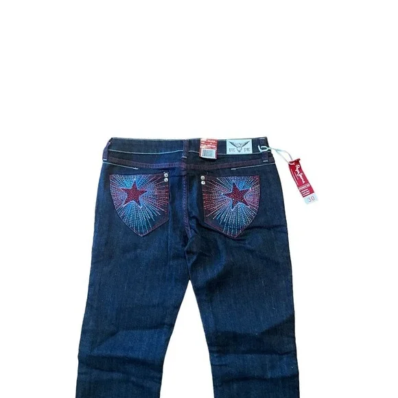 Pepe Straight Leg Jeans Women 30 Black Denim Mid-Rise 5-Pockets Dark Wash Cotton - Picture 3 of 8